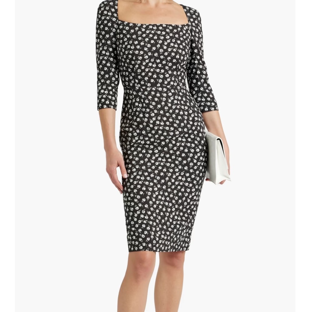 Dolce & Gabbana white flowers bodycon dress crepe
